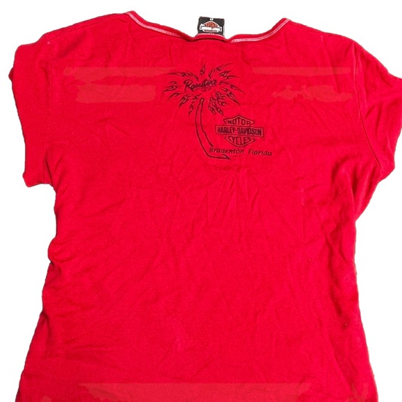 Vintage 2004 Women’s Harley Davidson Red Tee - Picture 2 of 6